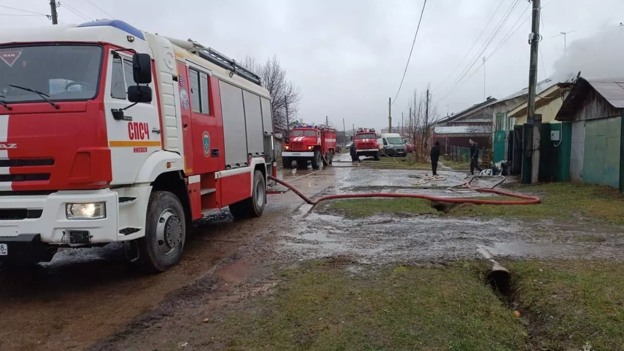 Тушение пожара в селе Совхозный